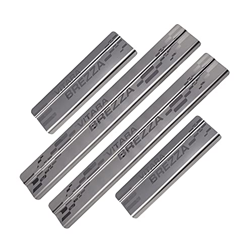 Galio GFX Car Door Sill Guard - Stainless Steel, Protects Painted Edges from Scuffs or Scratches Compatible with Brezza Set of 4Pcs (After-Market) Model - 2016 to 2019 - Image 2