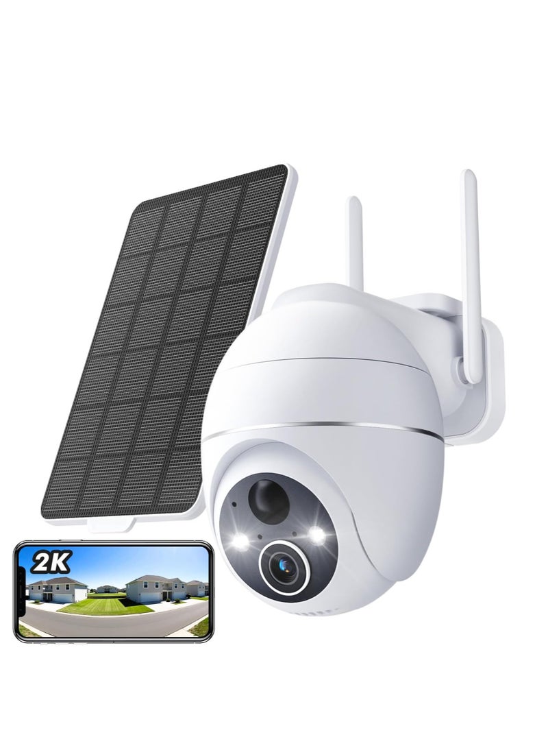 2K Wireless Wi-Fi Security Camera – Solar Powered with 360° Rotation & Two-Way Audio – Outdoor Use, Easy Installation - Image 1