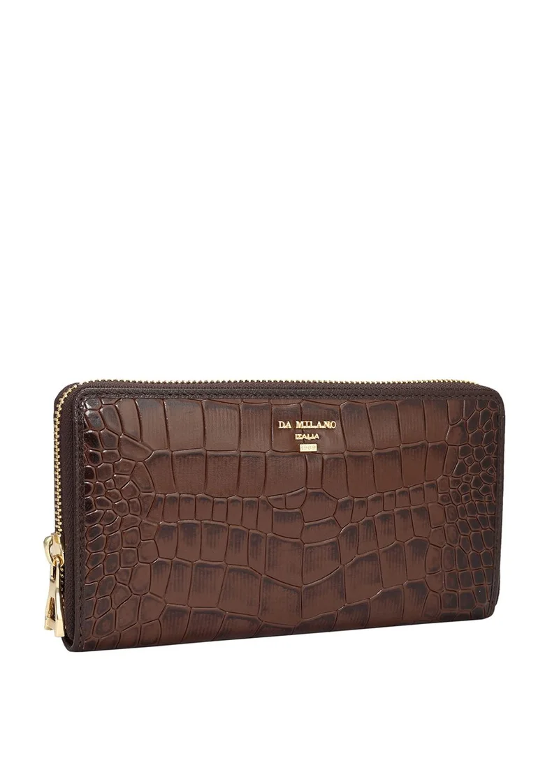 دا ميلانو محفظة نسائية جلد طبيعي بني
