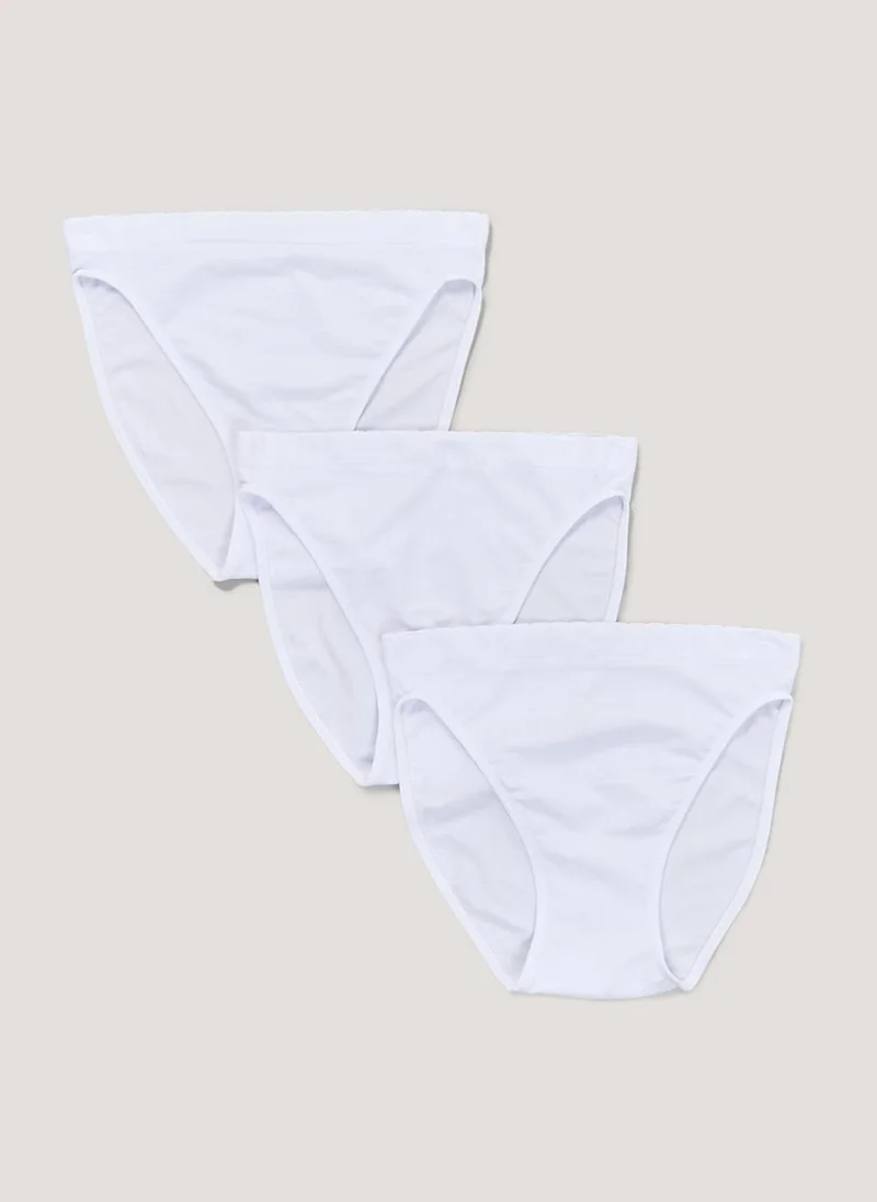 ماتلان ثلاث قطع سراويل داخلية بيضاء بدون خياطة بساق عالية