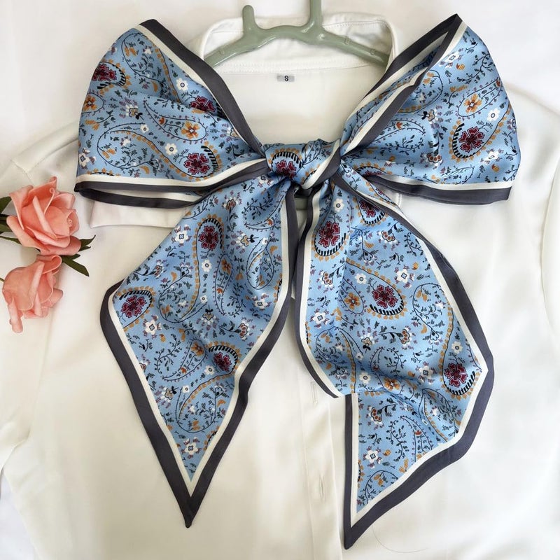 FONYVE Silk Head Scarf for Hair Fashion Headwrap for Women Lightweight Neck Tie - Image 3