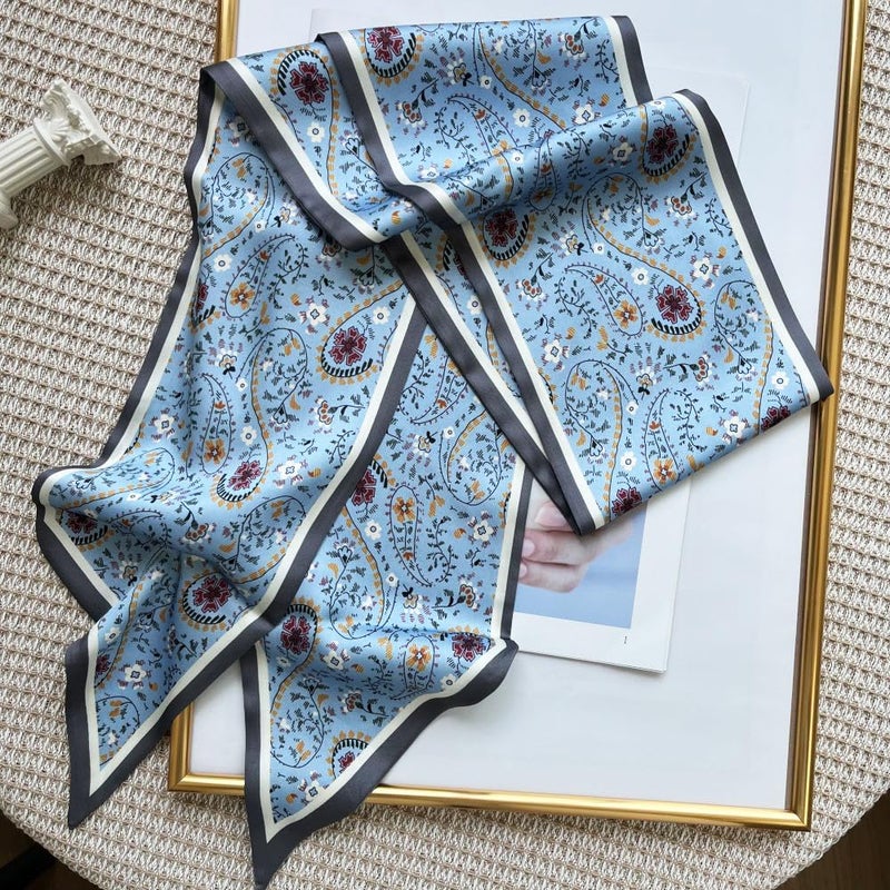 FONYVE Silk Head Scarf for Hair Fashion Headwrap for Women Lightweight Neck Tie - Image 5