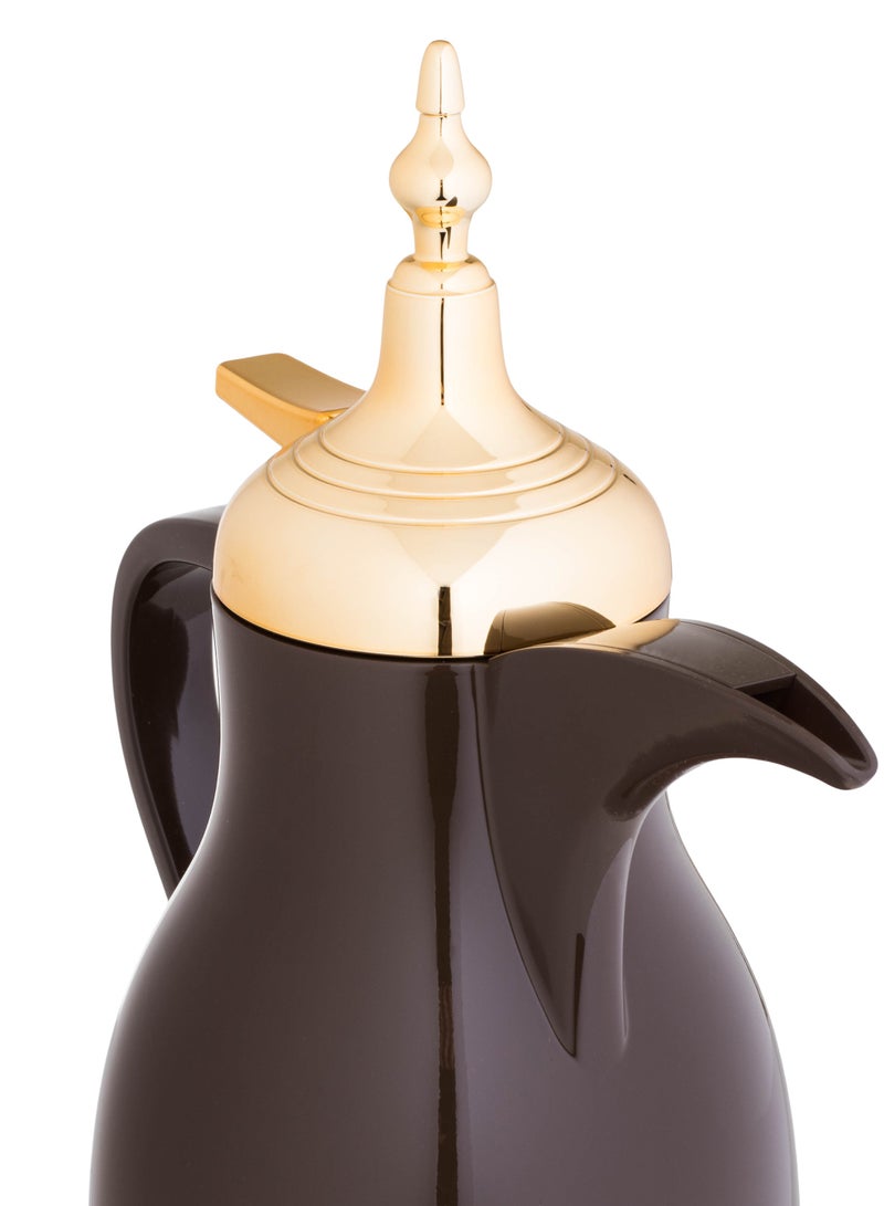 Thermos Dallah 700 Ml Brown Color With Gold  - Image 2