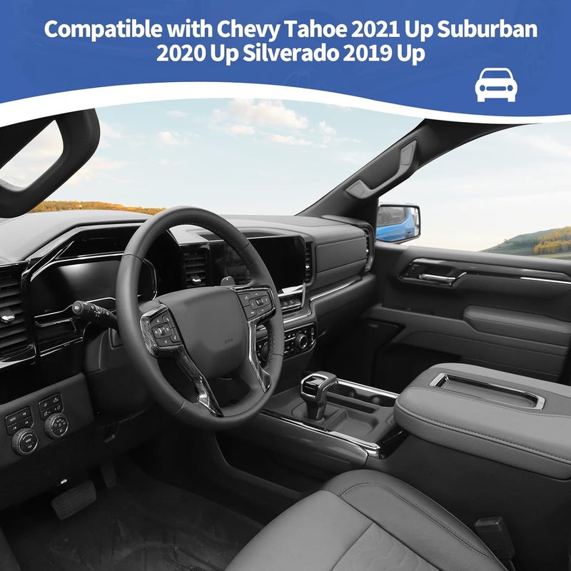 RT-TCZ Black Wood Grain Steering Wheel Panel Trim for Chevy Tahoe, Suburban, Silverado - Image 4