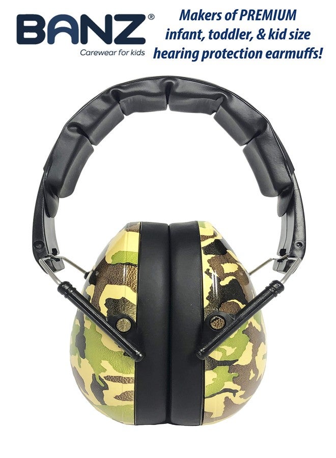 BANZ Kids Headphones - Hearing Protection Earmuffs For Children - ADJUSTABLE headband to fit all ages - Protect Kids Ears - Block Noise - Fireworks - Sporting Events - Concerts - Movies (Camo Green) - Image 3