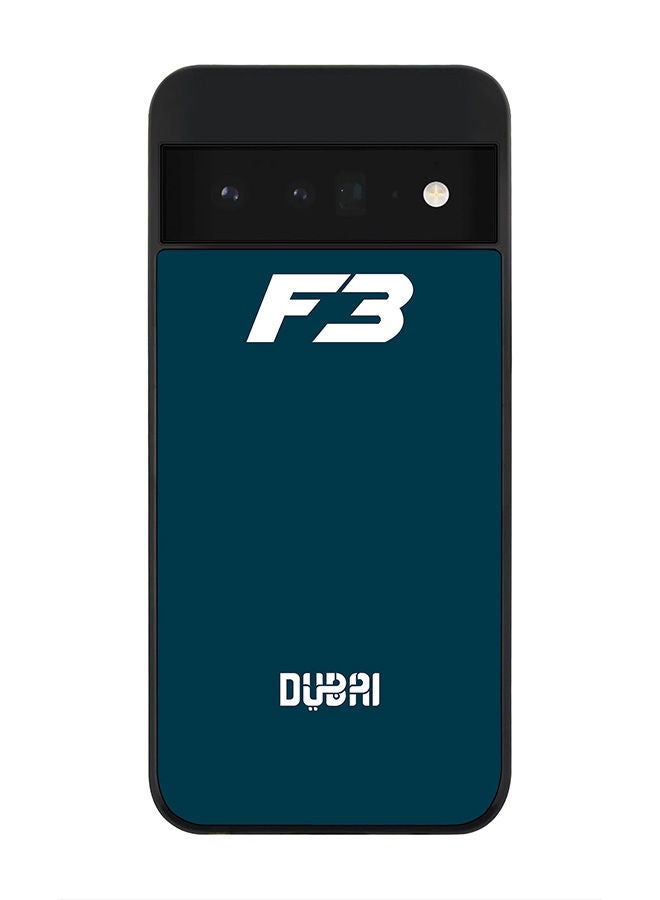 Stylizedd Rugged Black edge case for Google Pixel 6 Pro 5G Slim fit Soft Case Flexible Rubber Edges Anti Drop TPU Gel Thin Cover -  Faz3 Dubai Blue - Image 1