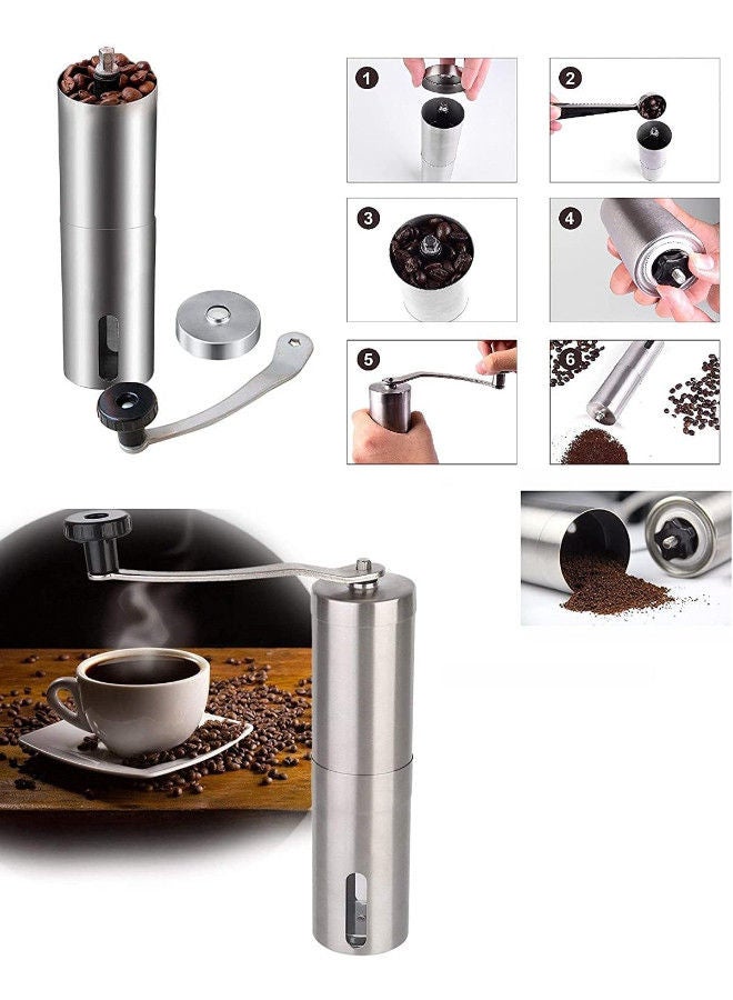 Trust Stainless Steel Coffee Grinder With Non-Slip Silicone Rubber Ring 13.2Cm Silver/Black  - Image 4