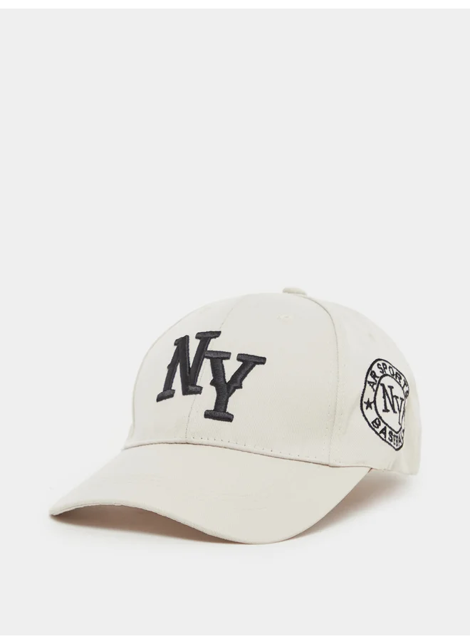Styli Styli Beige Embroidered Baseball Cap