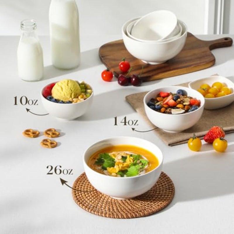Regular Series Set of 8 Ceramic Bowls Cereal Bowls Soup Rice Tapas Sauce Aperitif Porcelain 11.8 x 11.8 x 6 cm Ice Cream Bowl, Mini Soup Bowl, Snack Bowl, Dessert Bowl for Miso Soup, Dips and Snacks, 11.5 x 11.5 x 6.1 cm - Image 5