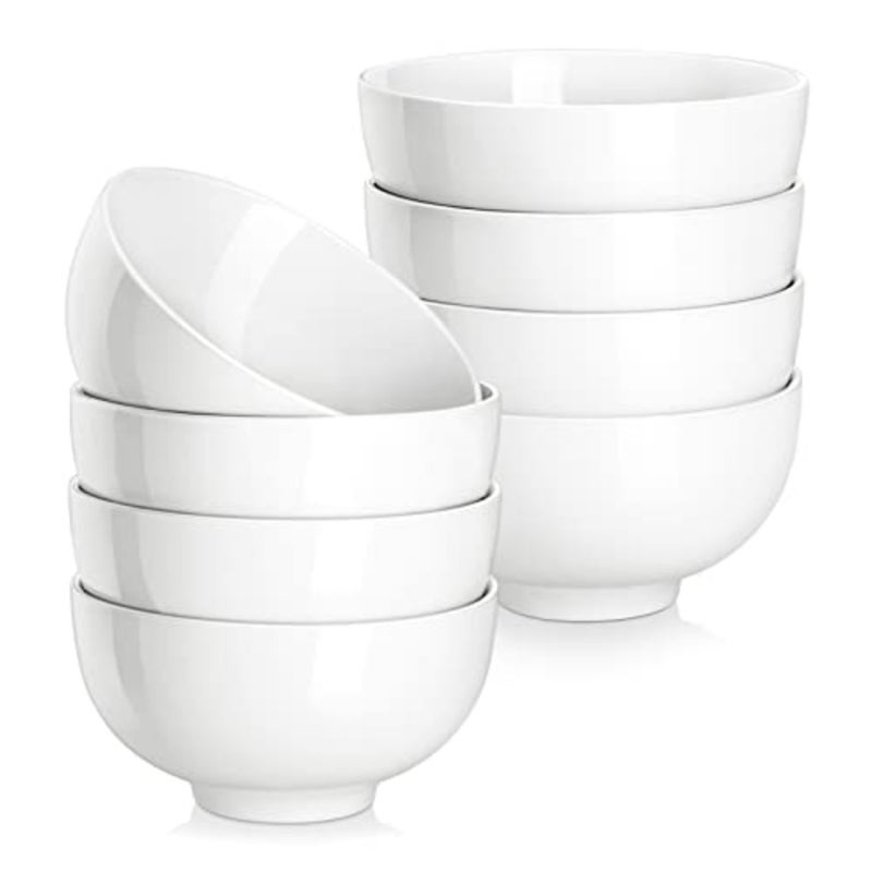 Regular Series Set of 8 Ceramic Bowls Cereal Bowls Soup Rice Tapas Sauce Aperitif Porcelain 11.8 x 11.8 x 6 cm Ice Cream Bowl, Mini Soup Bowl, Snack Bowl, Dessert Bowl for Miso Soup, Dips and Snacks, 11.5 x 11.5 x 6.1 cm - Image 1