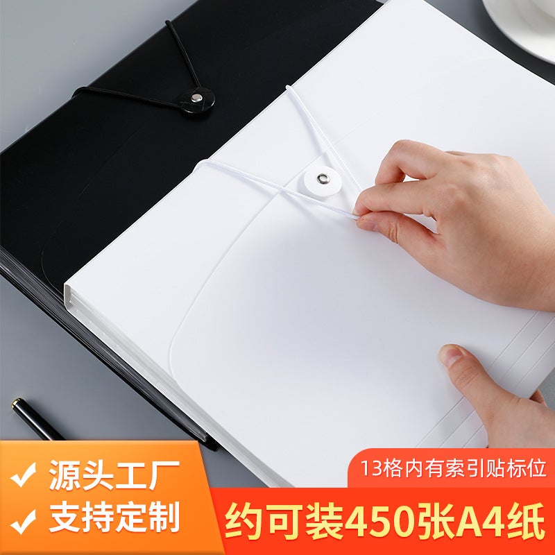 13-Grid Large-Capacity Organ Bag Multi-Layer A4 Office Folder Simple Classification Storage Bag Student Examination Paper Data Book - Image 2