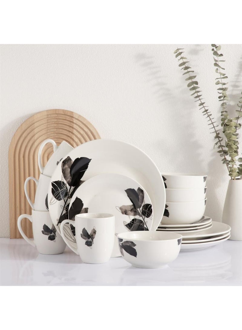 DANUBE HOME Radiance 16-Piece Porcelain Dinner Set – Elegant Durable Porcelain Dinnerware with Plates, Bowls & Mugs, Perfect for Family Meals, Formal Dining, Restaurants & Everyday Use - Serves 4 - Image 5