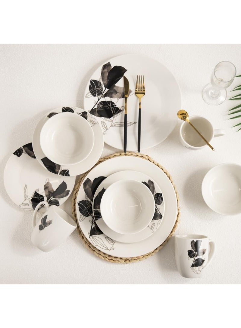 DANUBE HOME Radiance 16-Piece Porcelain Dinner Set – Elegant Durable Porcelain Dinnerware with Plates, Bowls & Mugs, Perfect for Family Meals, Formal Dining, Restaurants & Everyday Use - Serves 4 - Image 1