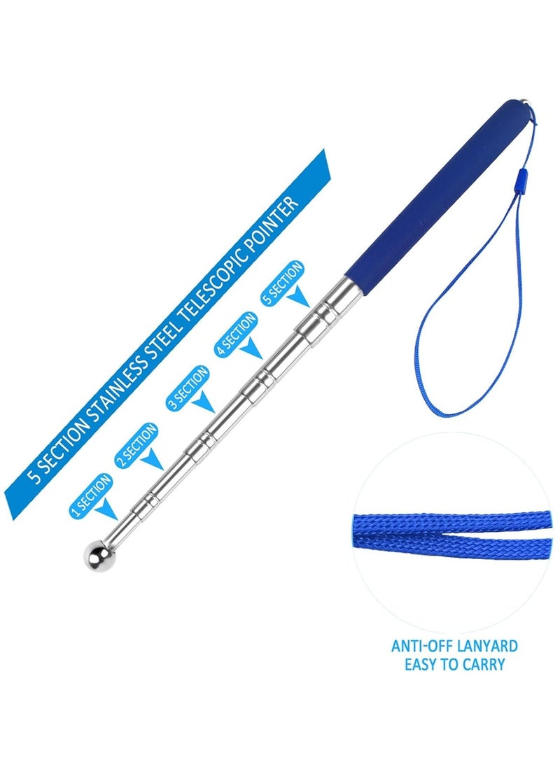 KASTWAVE - 2 Pack Telescopic Teacher Pointer Stick with Hand Lanyard, Retractable Pointer Stick Teacher Pointer Stick, Whiteboard Pointer Extendable Stick for Classroom Office - Image 1