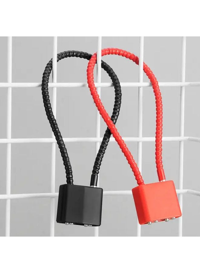 15 Inch Heavy Duty Steel Cable Lock Anti Theft Red Braided Cord Secure Keychain - Image 3