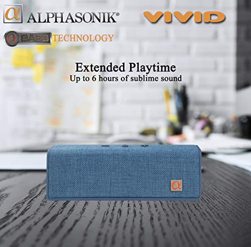 Alphasonik Vivid Home Wireless Bluetooth Portable Speaker with HD Sound and Bass, Built-in Mic, Micro USB, Auxilliary 3.5mm and Built in 2000mah Long Lasting Battery for iPhone, Samsung - Image 3