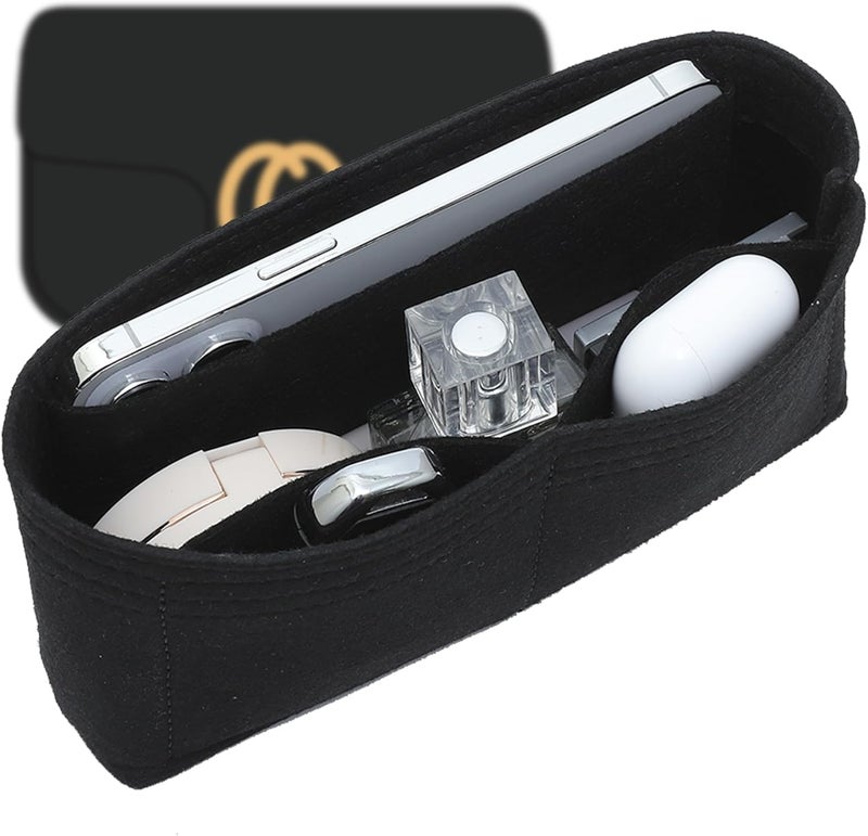 OAikor Felt Mini Purse Organizer Insert for GG Marmont Mini Matelasse Shoulder Handbag and More Organizer Handbag Tote Liner Pouch for Women Inner Bladder Bag Storage Bagmini Black