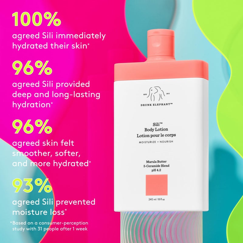 Drunk Elephant Sili Body Lotion - 240 ml/8 fl oz - Lightweight Daily Lotion - Clean Clinical Skincare - Cruelty-Free - Dermatologist Tested - Free of Essential Oils, Silicones, and Fragrance - Image 3