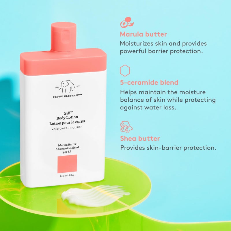 Drunk Elephant Sili Body Lotion - 240 ml/8 fl oz - Lightweight Daily Lotion - Clean Clinical Skincare - Cruelty-Free - Dermatologist Tested - Free of Essential Oils, Silicones, and Fragrance - Image 4