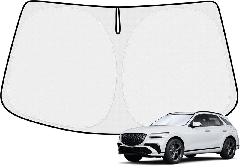 Canvcle Windshield Sun Shade for 2021-2025 2026 Genesis GV80 Accessories Upgraded Double-Layer Front Window Sunshade Cover Sun Visor Protector Foldable Block UV Rays Keep Vehicle Cool - Image 1