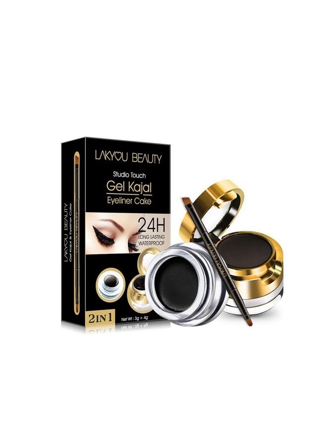 LAKYOU BEAUTY Gel Kajal Eyeliner Cake | 24H Long Lasting | Waterproof | 2-In-1 Formula | Intense Color & Definition  - Image 1