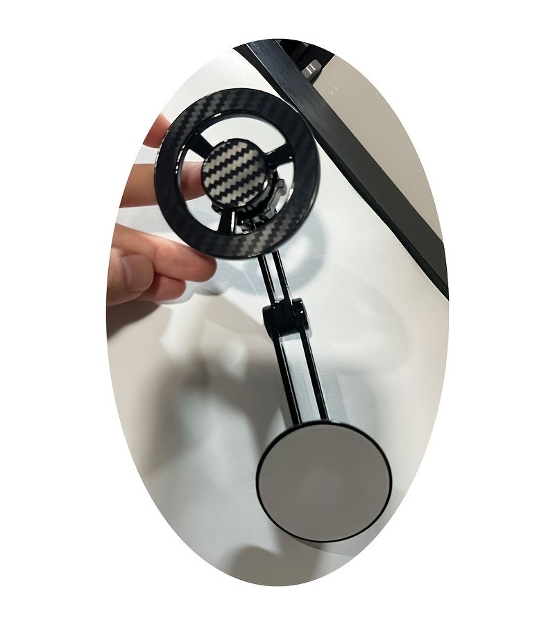 Black Aluminum Alloy Car Magnetic Phone Holder Adjustable Angle - Image 3