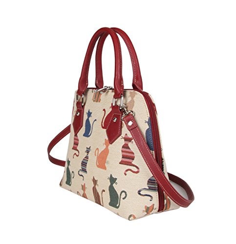 Signare Tapestry Hand Shoulder Bag Cross Body Purses Handbag Satchel Bag for Women In Pet Cat Design | CONV-CHEKY - Image 2