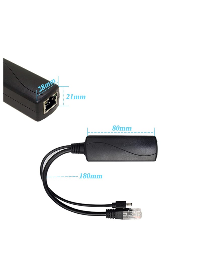 SYOSI - Gigabit PoE Splitter 12V 2A Output with IEEE 802.3af/at Standard Compliant 10,100,1000Mbps Power over Ethernet Splitter Adapter for Security Camera CCTV Surveillance 5.5x2.1mm DC Plug Cable (PS5712TG) - Image 1