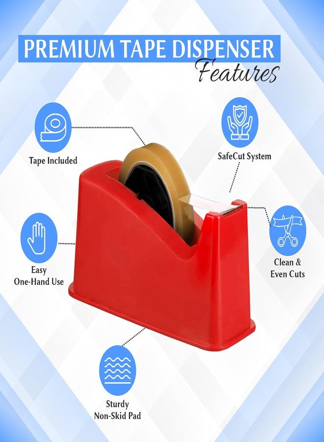 YAJNAS Tape Dispenser for Packing, Heavy Weight and Anti-Skid 1 inch Cello Tape Dispenser for Home, Office, School Use (Random Color) - Image 4