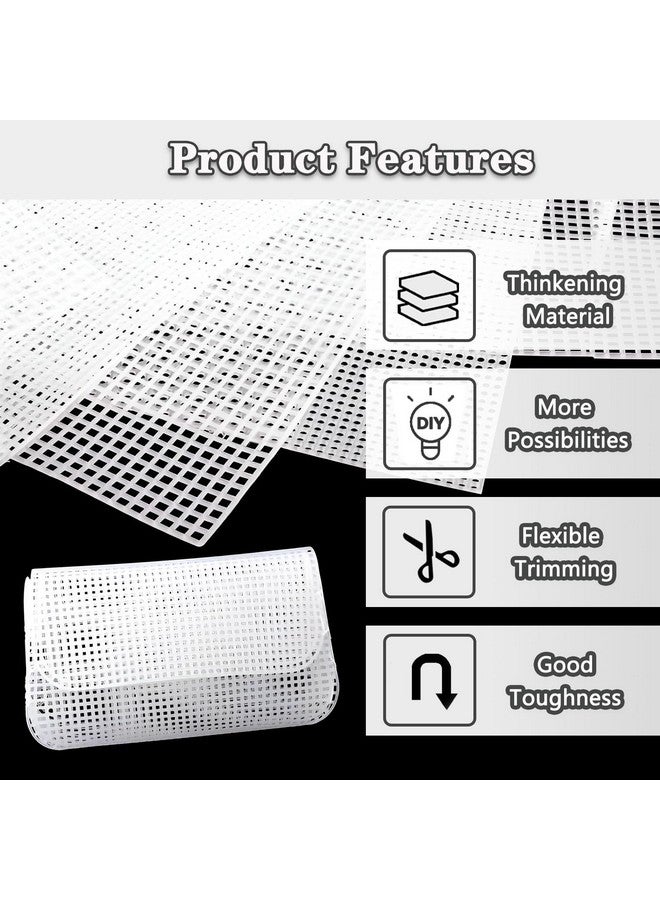 PUSNMI Plastic Mesh Canvas Sheets, 5 Pieces 7 Count Mesh Canvas Sheets For Embroidery Making Cross Stitch Aida Mesh Screen For Diy Crafts, Acrylic Yarn Crafting Knit Crochet Projects (10.2 X 13.2 Inch) - Image 3