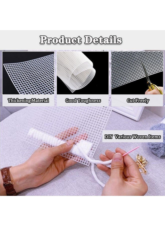 PUSNMI Plastic Mesh Canvas Sheets, 5 Pieces 7 Count Mesh Canvas Sheets For Embroidery Making Cross Stitch Aida Mesh Screen For Diy Crafts, Acrylic Yarn Crafting Knit Crochet Projects (10.2 X 13.2 Inch) - Image 4