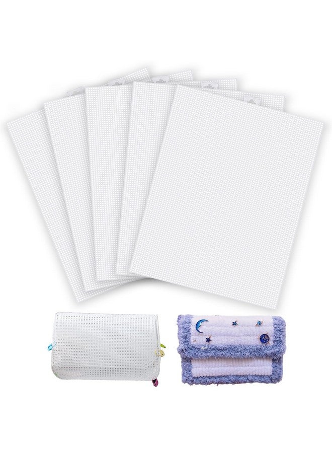 PUSNMI Plastic Mesh Canvas Sheets, 5 Pieces 7 Count Mesh Canvas Sheets For Embroidery Making Cross Stitch Aida Mesh Screen For Diy Crafts, Acrylic Yarn Crafting Knit Crochet Projects (10.2 X 13.2 Inch) - Image 1