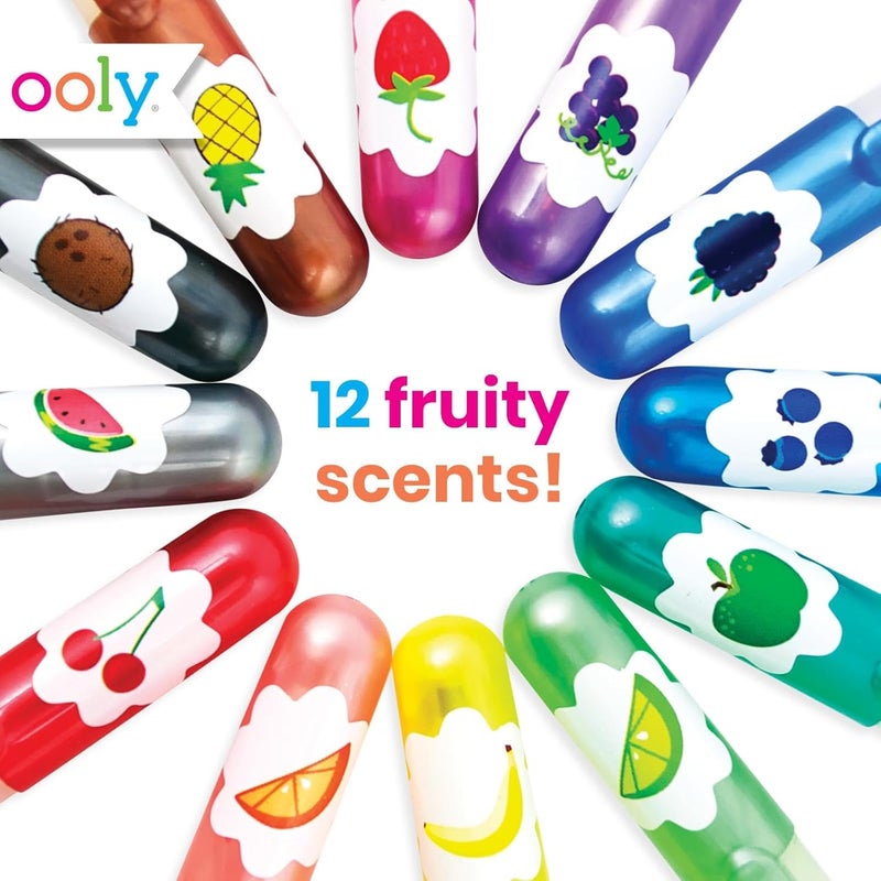 Ooly Scented Yummy Yummy Glitter Gel Pens Set of 12-1.00mm NIB Scented Glitter Pens for Kids and Adults, Art and Stationery Supplies - Image 4