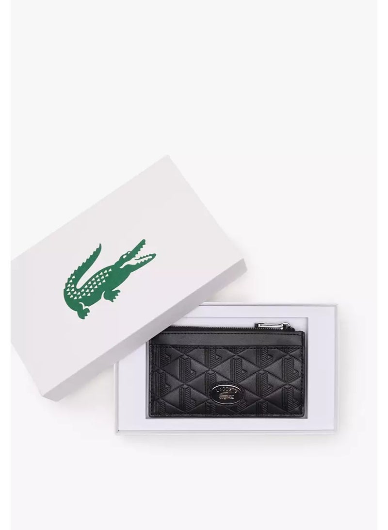 لاكوست حافظة بطاقات بسحاب من الجلد Monogram - Image 1