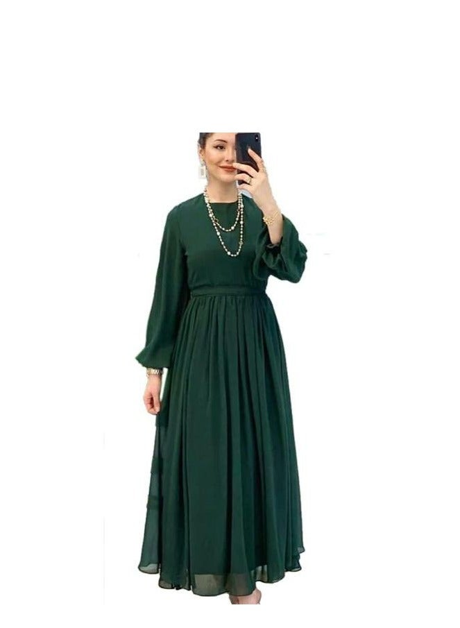 Women's chiffon dress with lining