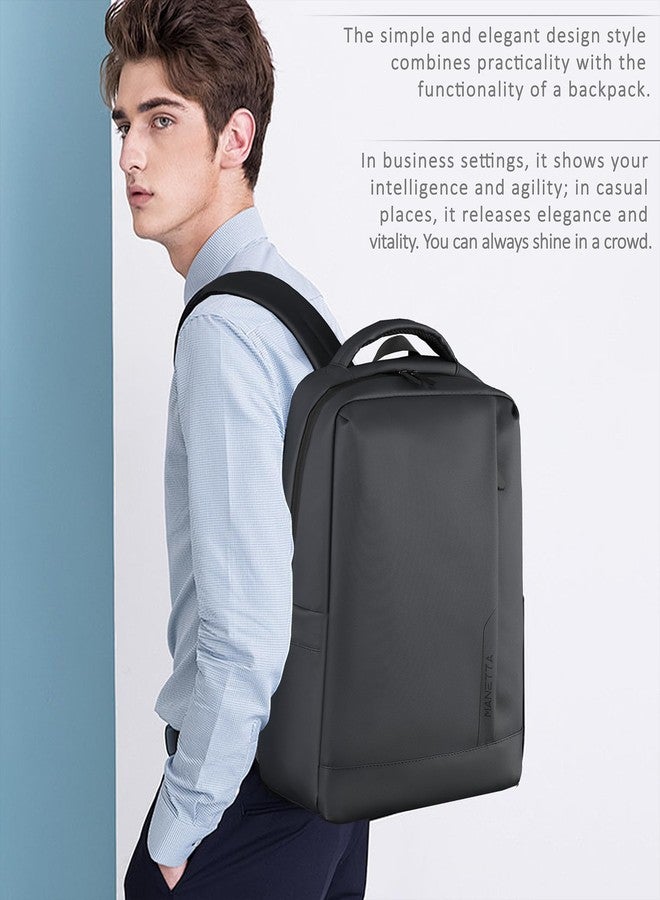MANETTA Work Backpack for Men, Lightweight Laptop Backpack for 15.6in, with Water-proof Zipper, Business Backpack for Men Professional, Casual Daypack Rucksack for Commuter (GREY) - Image 2