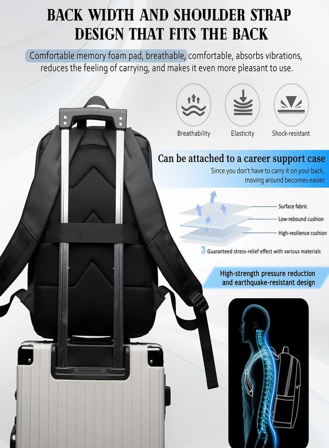 MANETTA Work Backpack for Men, Lightweight Laptop Backpack for 15.6in, with Water-proof Zipper, Business Backpack for Men Professional, Casual Daypack Rucksack for Commuter (GREY) - Image 5