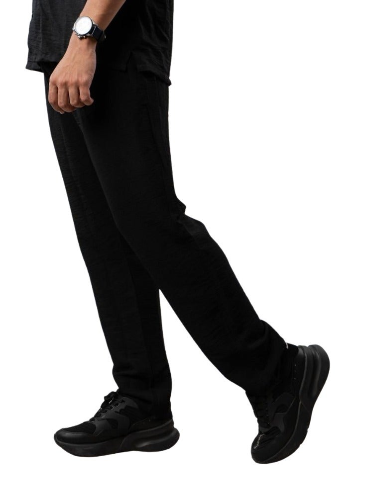 Premium Linen Two-Piece Set, Short Sleeve Shirt and Trousers, Available in Black, White, Beige  - Image 4