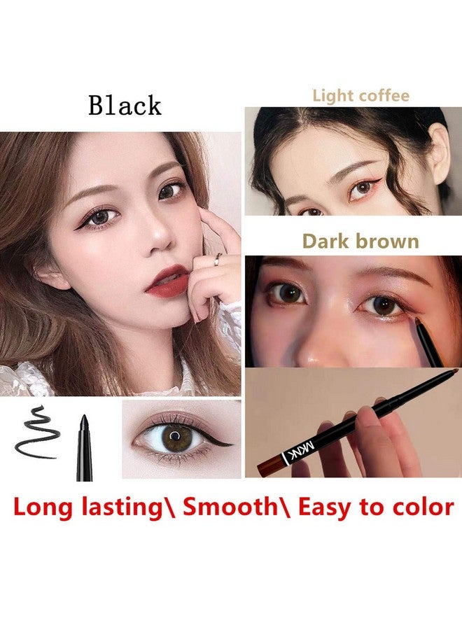 Go Ho Black,Light Brown,Dark Brown Eyeliner Pencils,6 Pack Gel Eye Liner Makeup Pencil,High Pigment Smooth Eyeliner Stick,Soft Easy To Color Eye Liner Pen - Image 5
