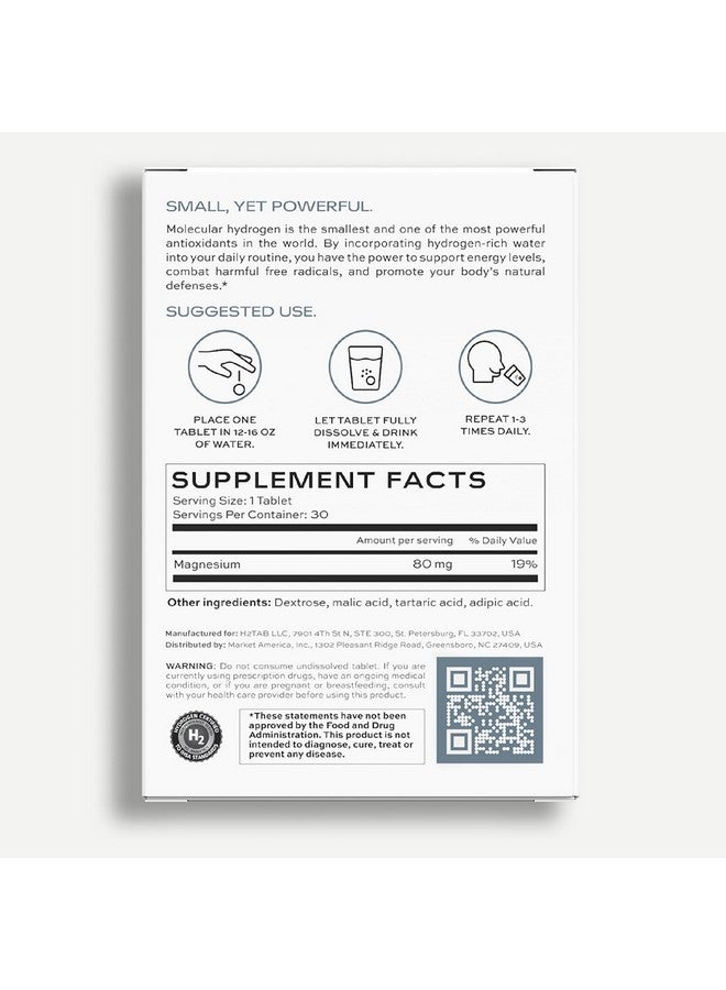 Molecular H2TAB Hydrogen Tablets with Magnesium -12 PPM Hydrogen Tablets for Drinking Water -Rich in Antioxidants, Supports Cellular Health, Recovery & Cognitive Function (30 Counts, Unflavored) - Image 2