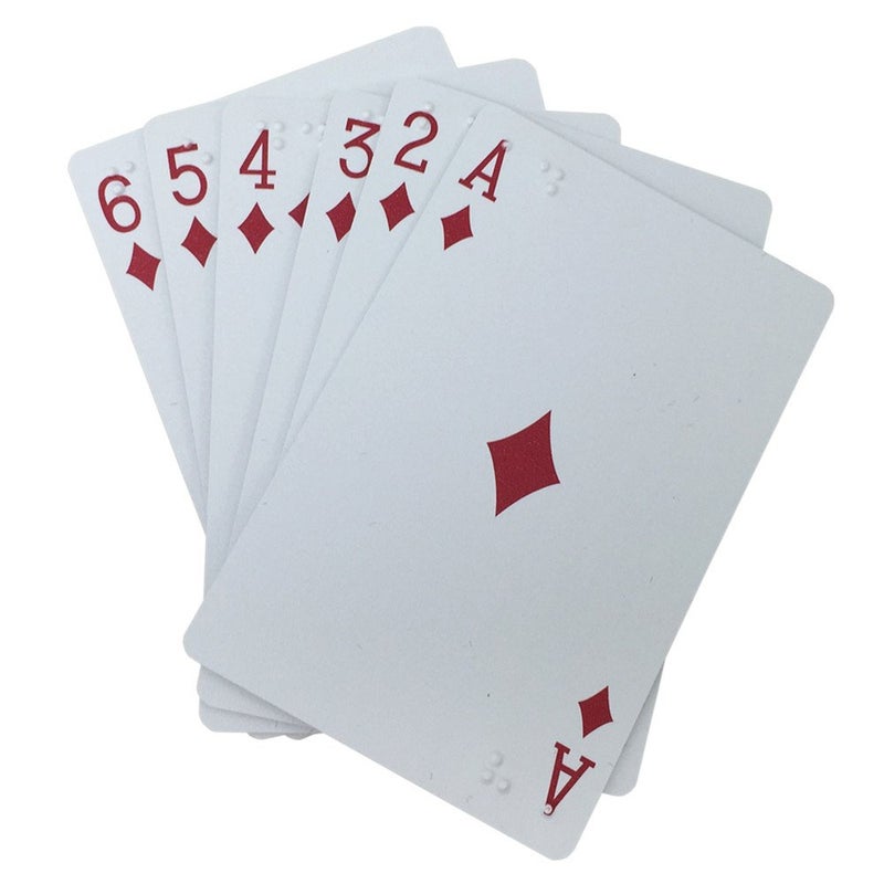 VSONE Plastic Braille Playing Cards 54 Premium Plastic Cards FullColor Printing Packed in Metal Case Size 87 mm x 58 mm All Ages