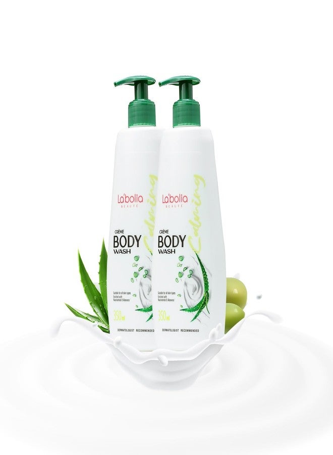 Labolia Beaute Crème Body Wash with Niacinamide, Aloe Vera & Olive Oil - Deep Cleansing & Moisturizing, Acne Fading, Skin Texture Improvement | Pack of 2 | 350ml X2 - Image 1