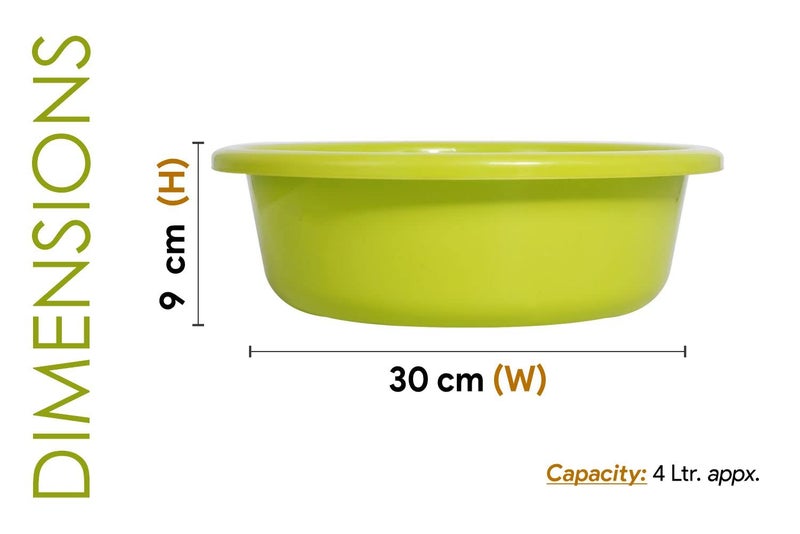 Wonder Homeware Prime Bowl 6 Heavy Quality Bowl Set, 3 pc Bowl 4 LTR, Green Color - Image 2