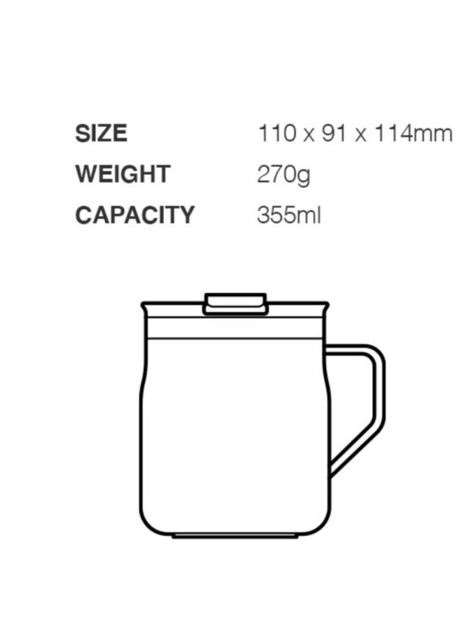 LOCK & LOCK LocknLock Metro Mug 355ml Khaki Double Wall Stainless Steel Insulated Travel Mug, Spill Resistant Leakproof Lid, BPA Free Coffee Cup with Handle for Hot & Cold Drinks - Image 2