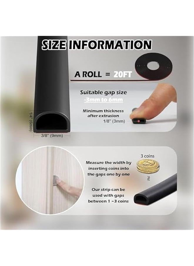 هوكور LukRosey 16 Metre B Shape Car Door Edge Trim Seal Strip,Automotive Rubber Seal Strip,Self Adhesive Weatherstrip for Car Window Door Protector Soundproofing,Auto Weather Seal Strip  - Image 4