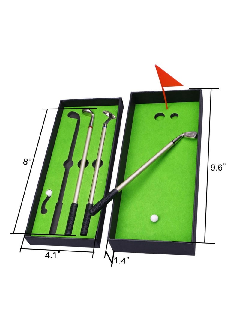 ميكسد مجموعة هدايا غولف جولف جولف مجموعة سطح المكتب هدية هدية هدية 3 نادي غولف ، مع زميله في طاولة طاولة المكتب لاعب الجولف المضحك - Image 2
