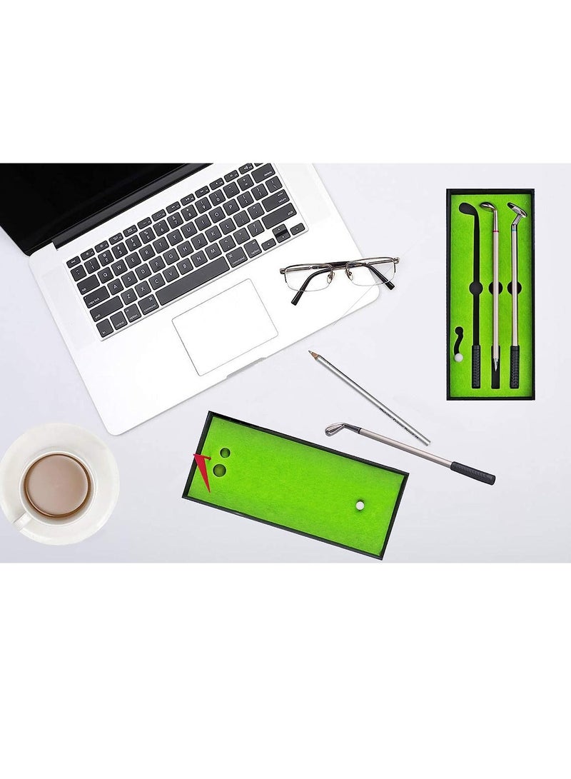 ميكسد مجموعة هدايا غولف جولف جولف مجموعة سطح المكتب هدية هدية هدية 3 نادي غولف ، مع زميله في طاولة طاولة المكتب لاعب الجولف المضحك - Image 5