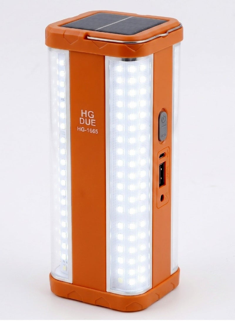 مصباح HG DUE HG-1665 LED محمول قابل للشحن بسطوع قوي للطوارئ والتخييم - Image 1