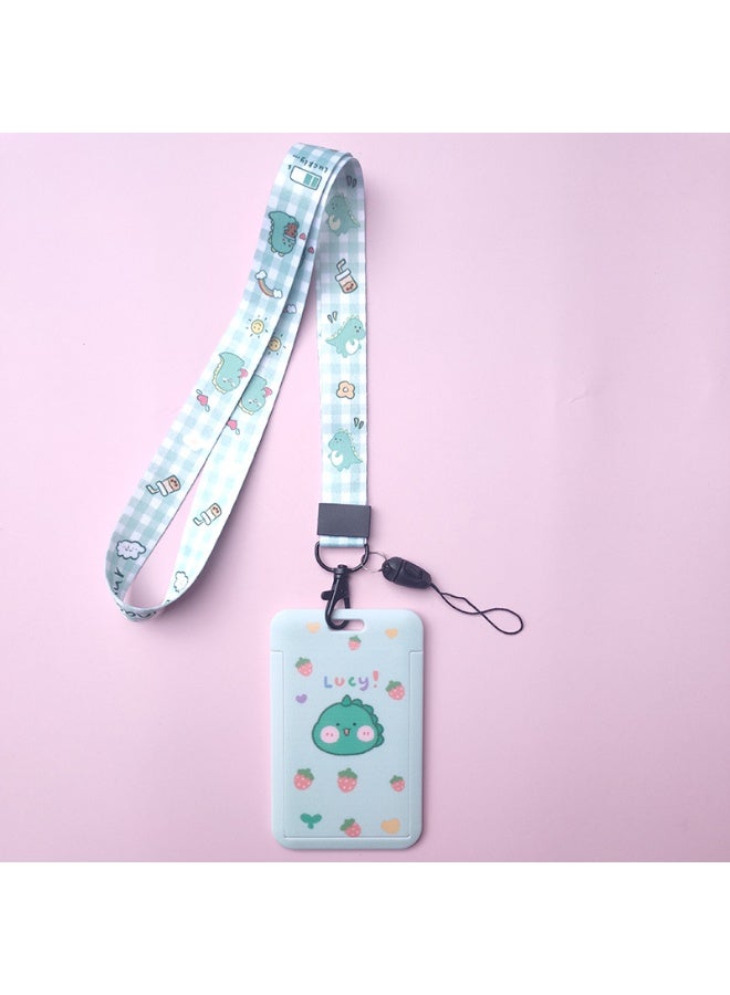 NIBEMINENT 1 - Piece Little Dinosaur Kpop Photo Card Holder Pendant Key Chain ID Badge Holder ID Card Holder Photo Card Protector for School ID Office ID Access Card for Women Girls