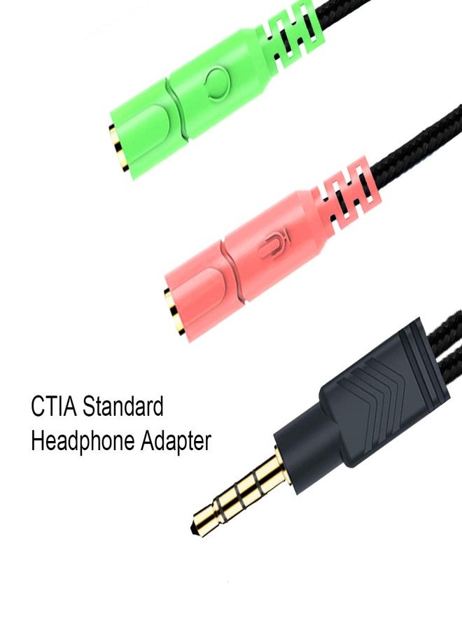 ENVEL 3.5mm Jack Cable Headset Adapter Kit CTIA for Laptop PS4 Smartphone Xbox One Tablet Earphone with Headphone/Microphone Simultaneously Y Splitter Audio 2 Female to 1 Male - Image 4